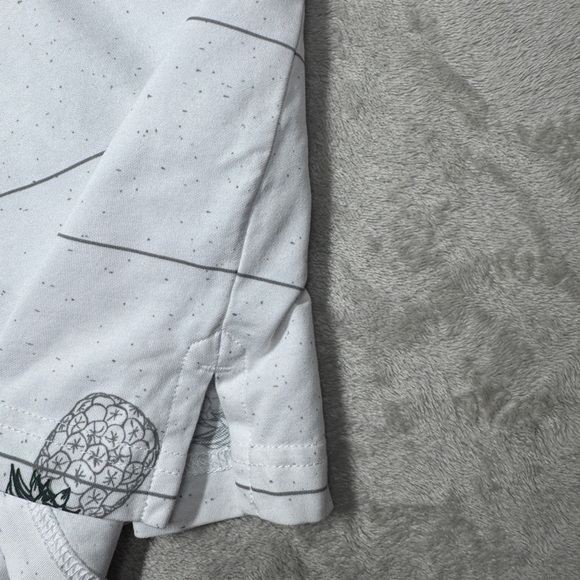 Travis Mathew Men’s Pineapple White Grey Striped Golf Athleisure Polo Size Large - Picture 13 of 15